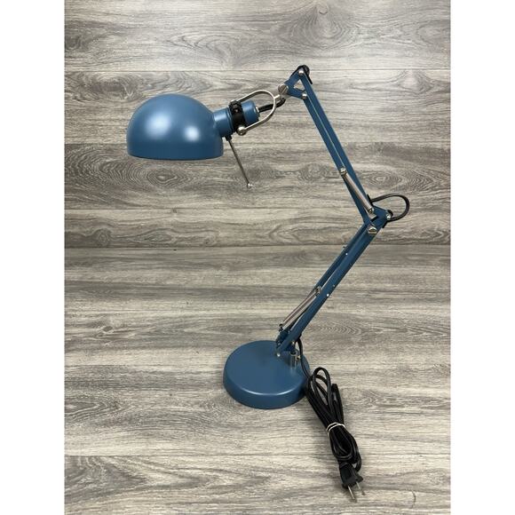 Ikea Forsa Vintage Matte Powder Blue Architect's Desk Work Lamp - Picture 1 of 9